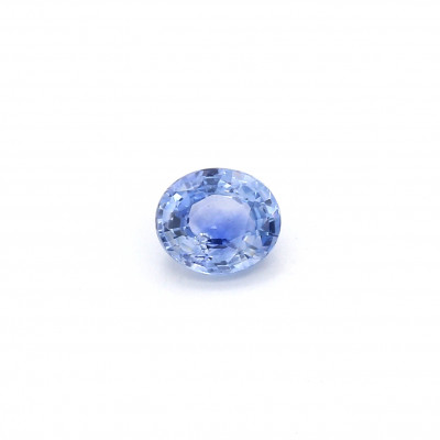 0.91克拉极浅色VI1椭圆形斯里兰卡蓝宝石