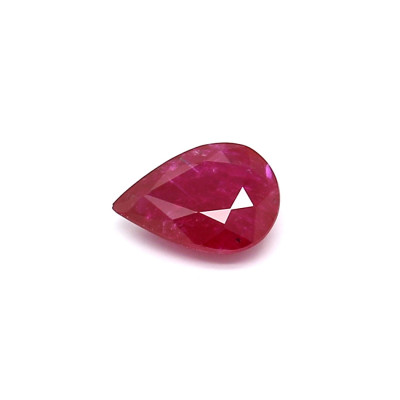 0.77克拉鲜色肉眼可见包体梨形莫桑比克红宝石