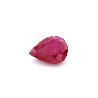 0.74克拉鲜色肉眼可见包体梨形莫桑比克红宝石
