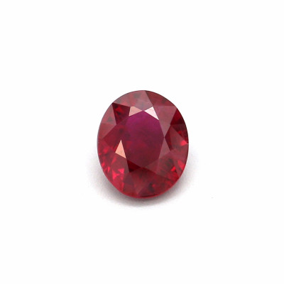 0.37克拉鮮色VI1橢圓形緬甸紅寶石